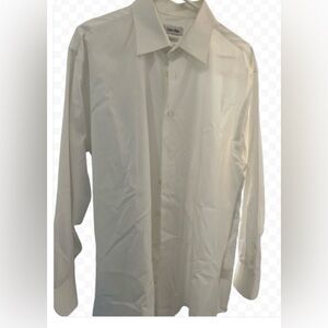 Calvin Klein Classic White Men's Slim Fit Button Down Shirt